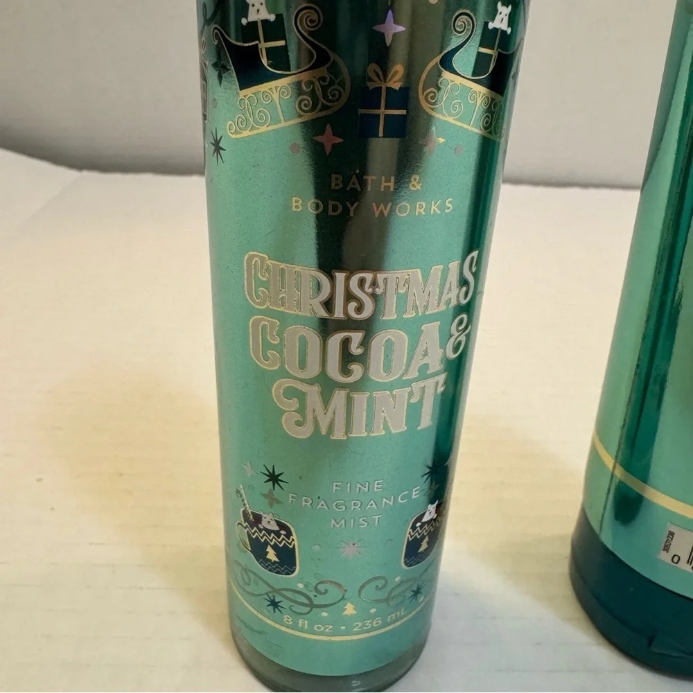 Bath & Body Works Christmas Cocoa & Mint Body Cream & Fine Fragrance Mist.